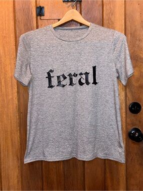 Feral Graphic Crewneck T-Shirt - Gray